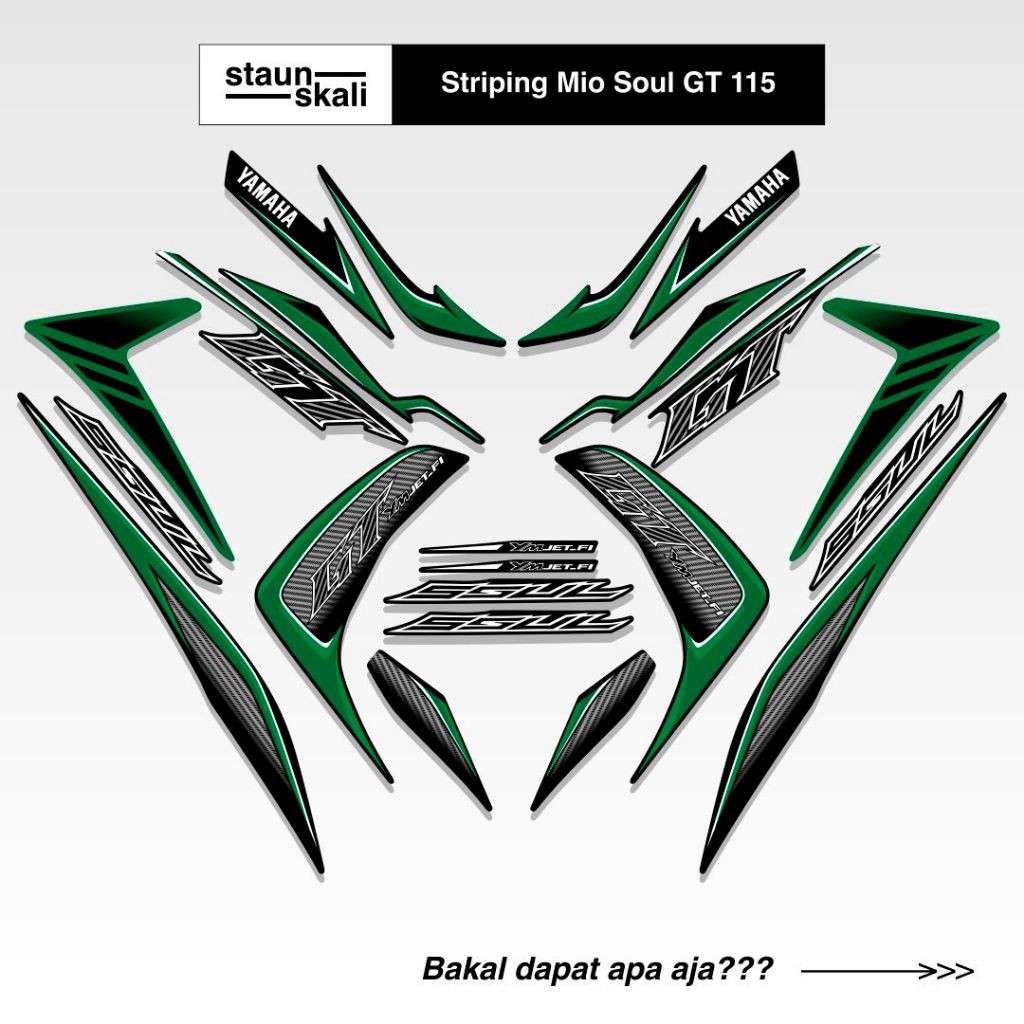 Striping Mio Soul GT 115 Variasi (6) Original Ori Api Hotwheels Medusa Body Set 2012 2013 2014 2015 