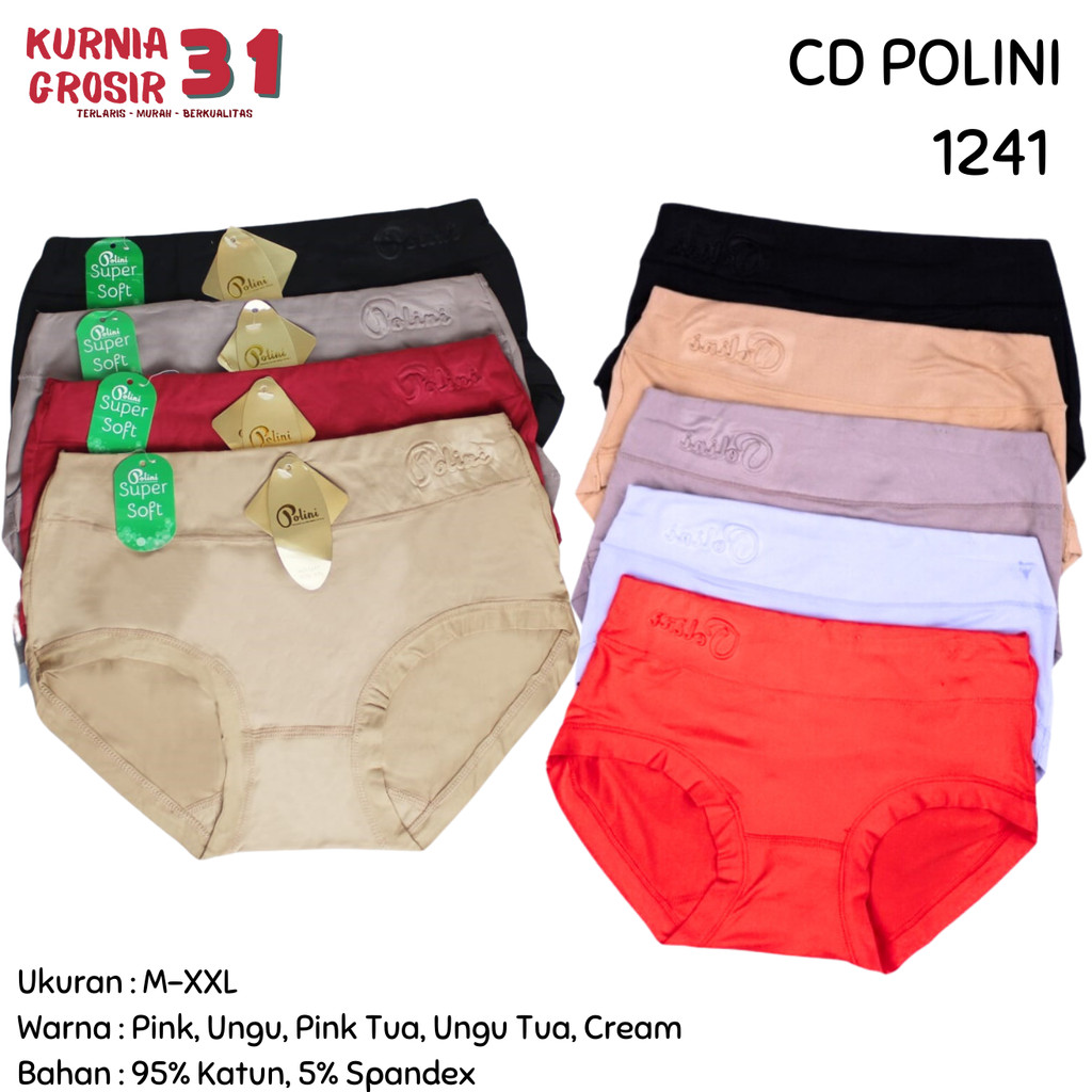 [ISI 3] CD Wanita POLINI 1241 Bahan Katun / Celana Dalam Wanita Extra Lembut Katun