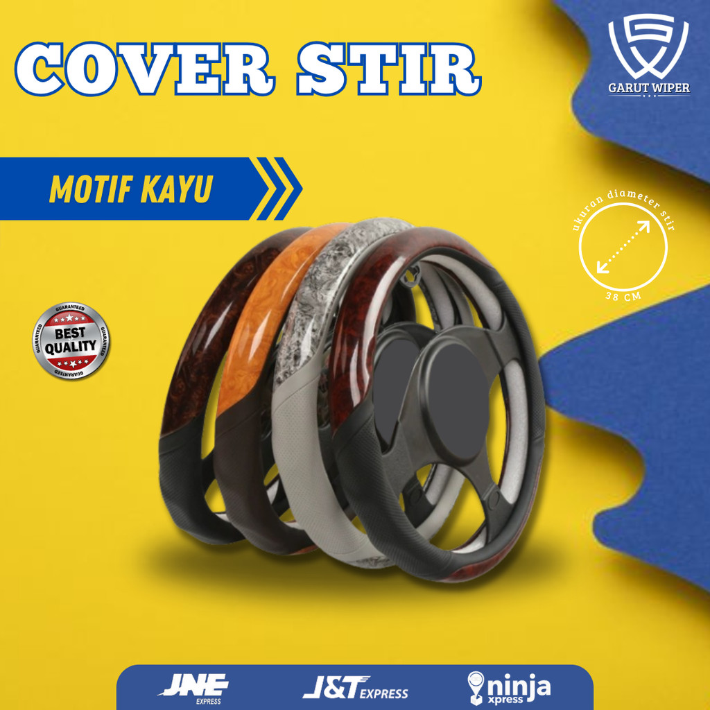 Sarung Stir / Cover Stir Mobil Kayu Premium Sarung Stir Mobil Universal Motif Kayu Variasi Anti Slip
