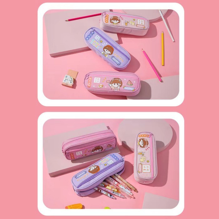 

tempat pensil anak sekolah cewek estetik pencil case cute lucu - Candy Pink