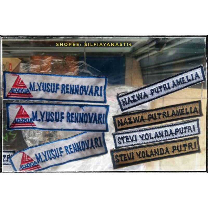 

Bordir Bordir BORDIR BET NAMA SEKOLAH / SATPAM / DOKTER / PEGAI ( NAME TAG ) Terbaru Bordir Nama Bordir Nama Custombisa pesan satuan