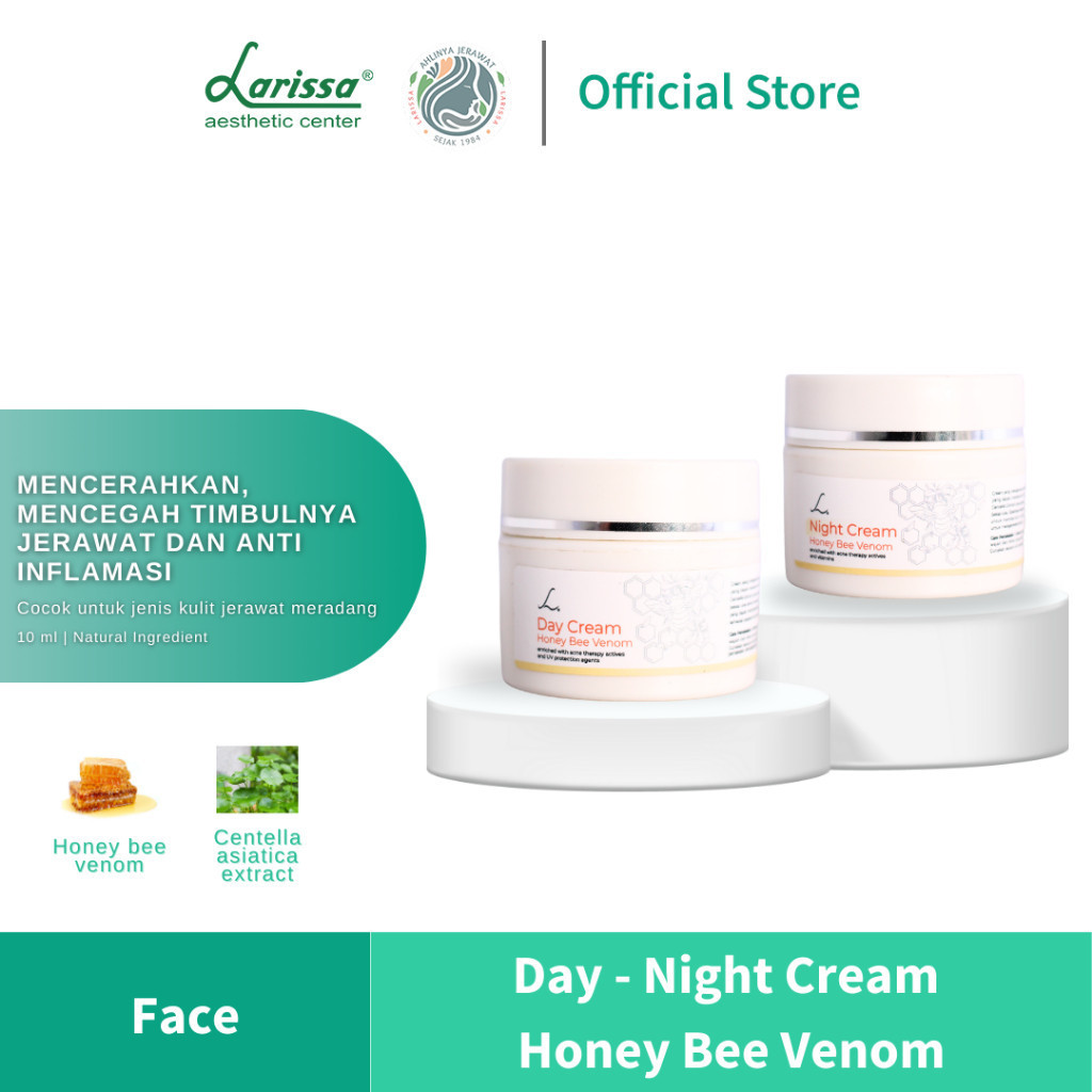 Larissa Day Night Cream Honey Bee Venom Acne Larissa Krim Untuk Kulit Berjerawat