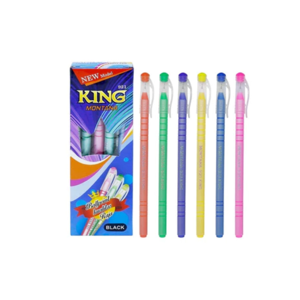 

Bolpen KING Montana 1 Pack ( 12 pcs ) Murah / Pulpen Lilin Ulir Lilin Montana / Ballpoint Lilin King