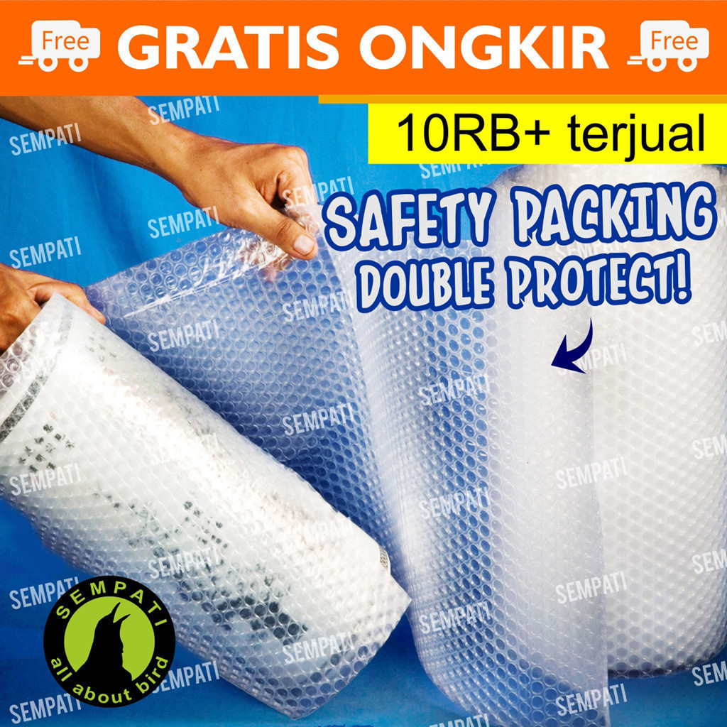 

SEMPATI BUBBLE WRAP PACKING TAMBAHAN PRODUK BARANG SAFETY ANTI PECAH PLASTIK BUBWRP