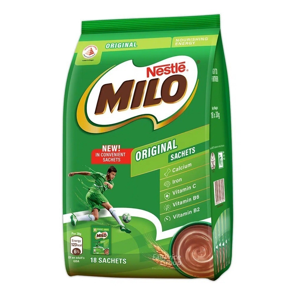 

Milo Singapore Chocolate Malt Drink Powder with Milk Original isi 18 Sachets
