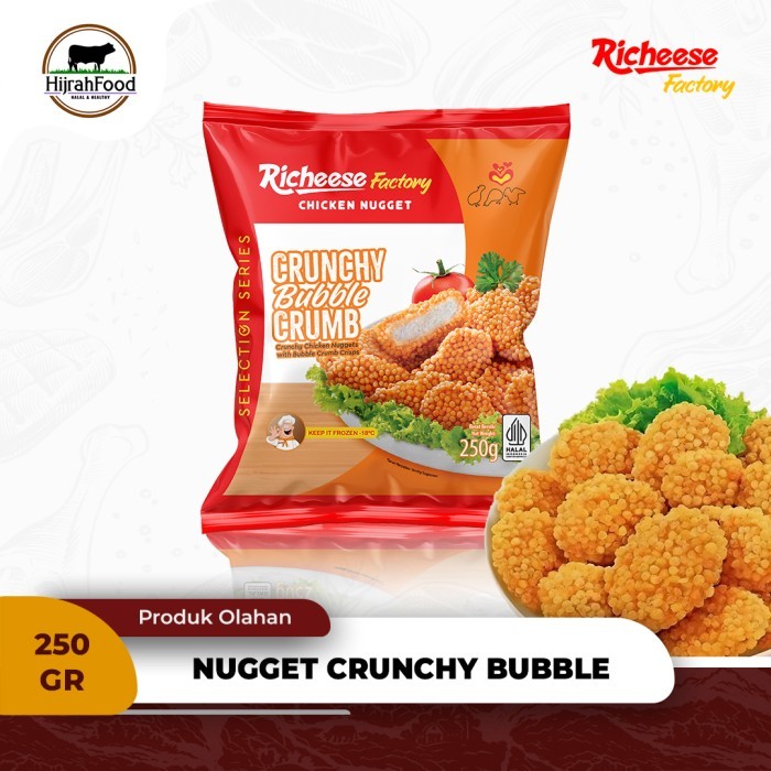 

Richeese Chicken Nugget Crunchy Bubble Crumb Naget Ayam Bubble Crumb 250 gram