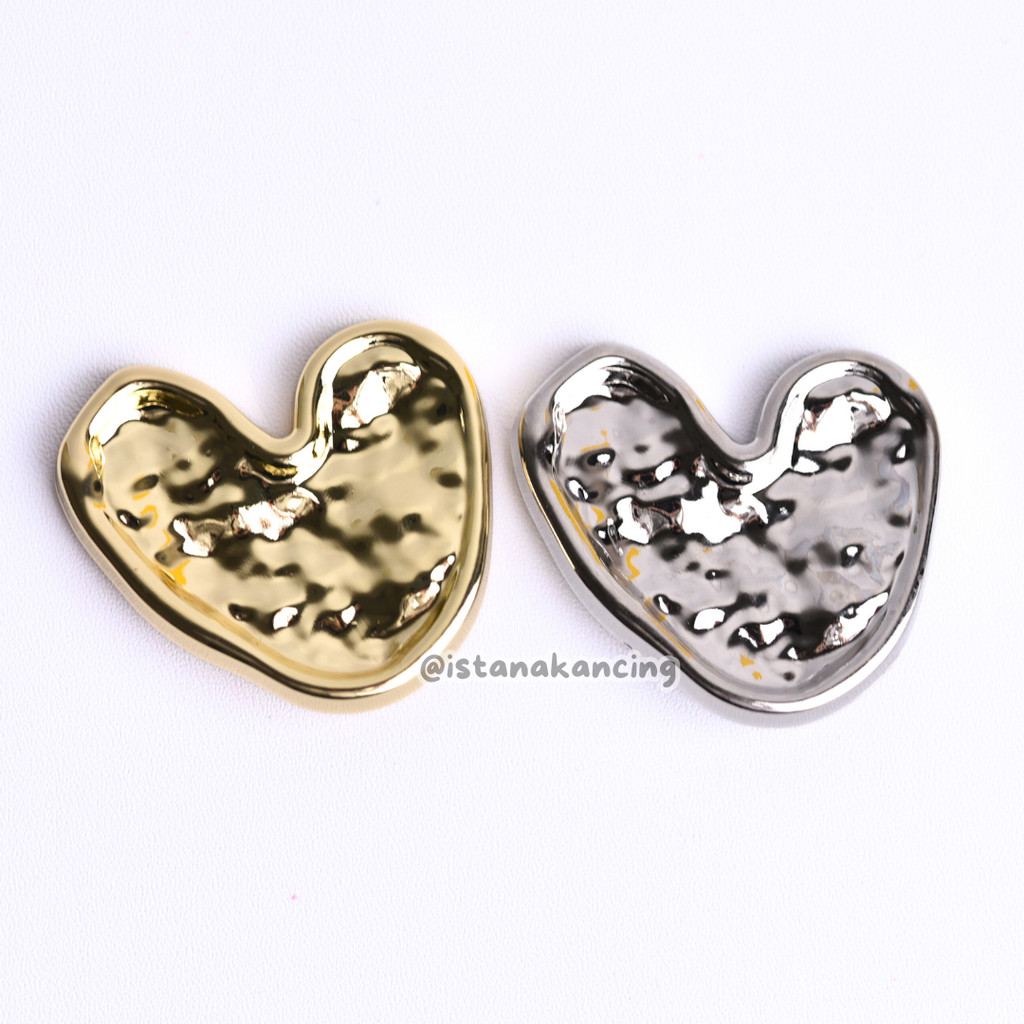 Kancing Jamur Lydia Heart | Aksesoris Kancing Besar 45mm Unik Mewah Premium Button | Istana Kancing