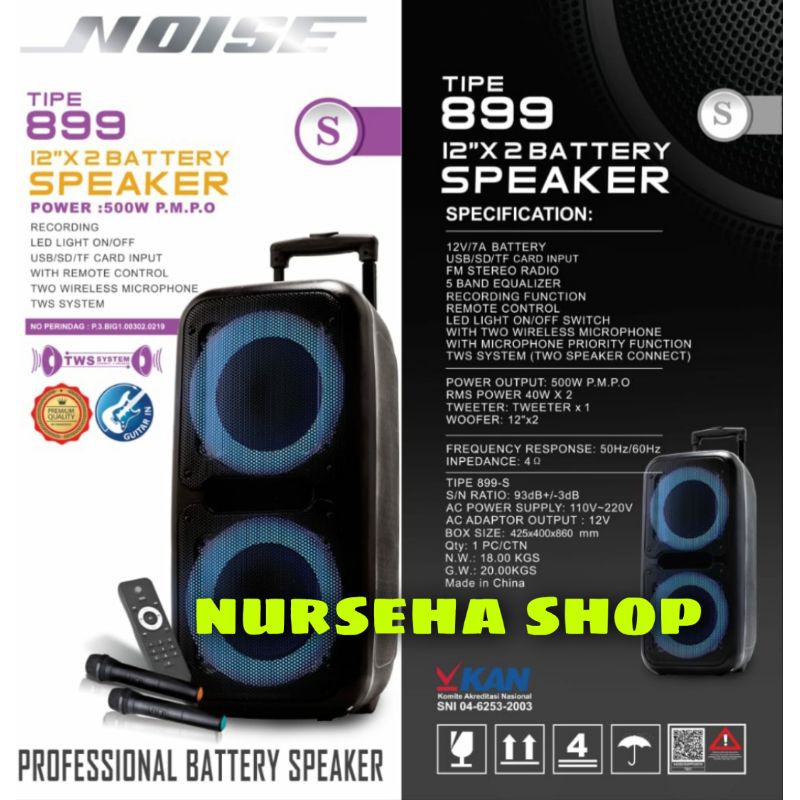 speaker aktif portable bluetoot Doble 12 inch original NOISE