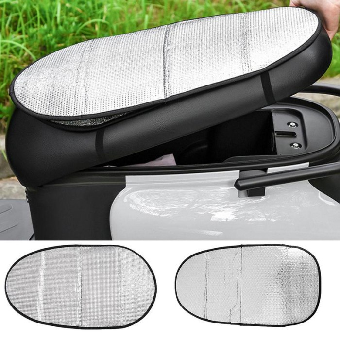 Cover Pelindung Pelapis Anti Panas Aluminium Foil Sunshield Jok Motor