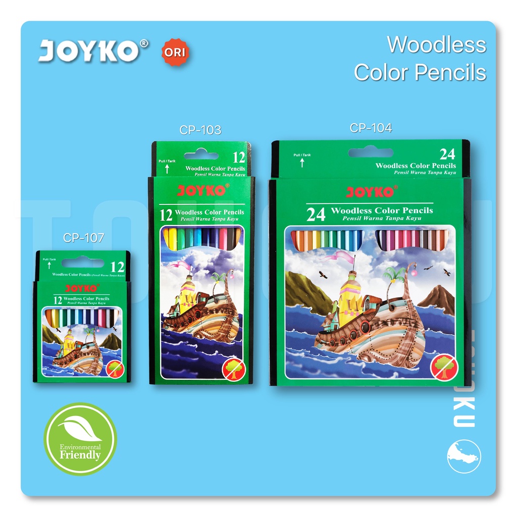 

Joyko Pensil Warna Woodless Color Pencils Hexagonal Grip