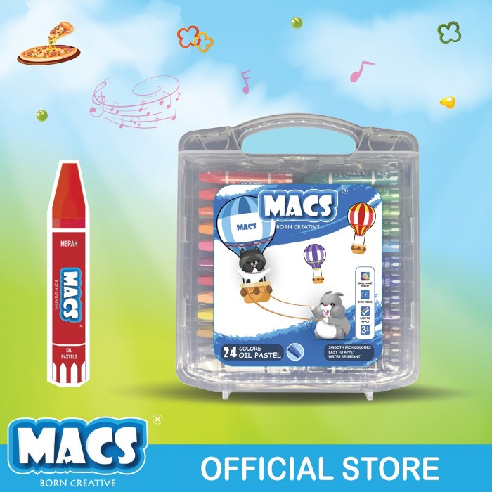 

[New] Crayon Oil Pastel color Macs 24 warna