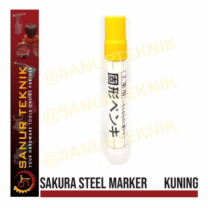 

Solid Steel Marker/ Spidol Penanda Besi Baja Permanen Sakura KUNING