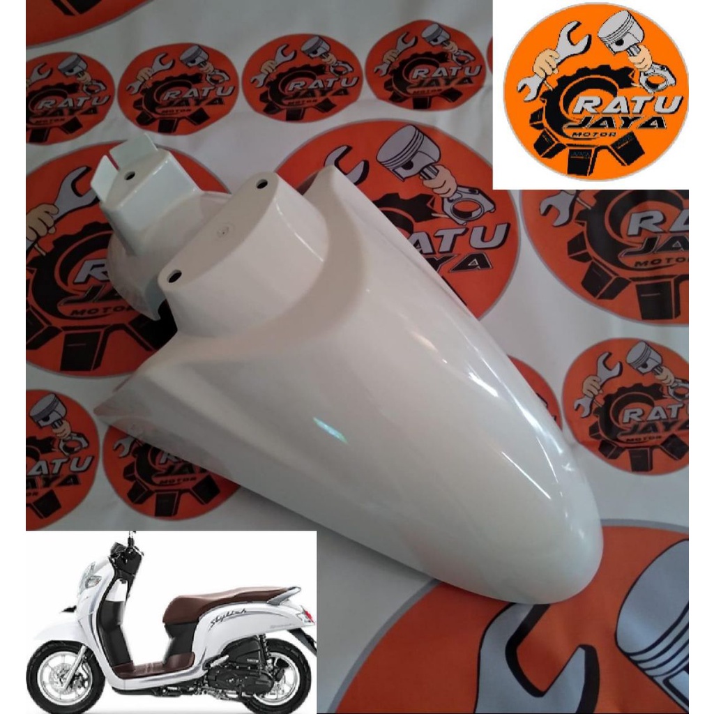 spakbor depan Honda Scoopy 2019 warna putih