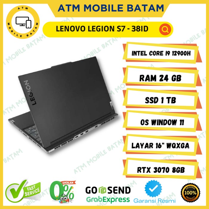 LENOVO LAPTOP LEGION S7-16IAH7-38ID i9-12900H 24GB 1TB RTX3070 W11+OHS