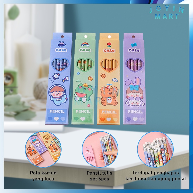 

Pensil Anak Karakter Cute / Pensil Motif Kartun Lucu / Aalat Tulis Pensil Cute / Set Pensil Tulis Motif