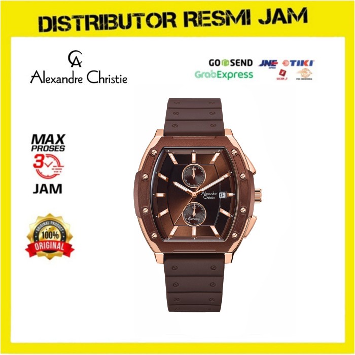 Jam Tangan Pria Alexandre Christie AC6628MCR AC 6628 MCR Brown