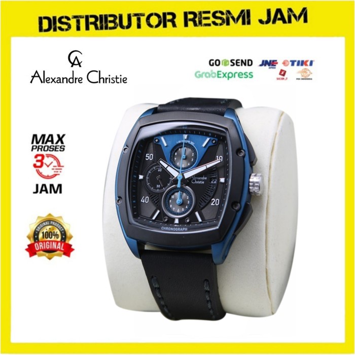Jam Tangan Pria Alexandre Christie AC 6610 AC6610 Black Blue