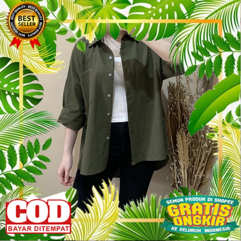 BAJU WANITA STYLYSH KEKINIAN TERMURAH /kemeja Olivia /baju wanita/ kemeja  bahanLinen Wanita / kemej