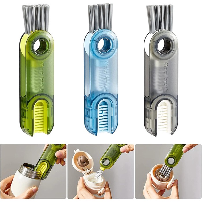 Sikat Cuci Pembersih Sudut Mulut Gelas Tutup Botol Susu 3in1 Gap Brush