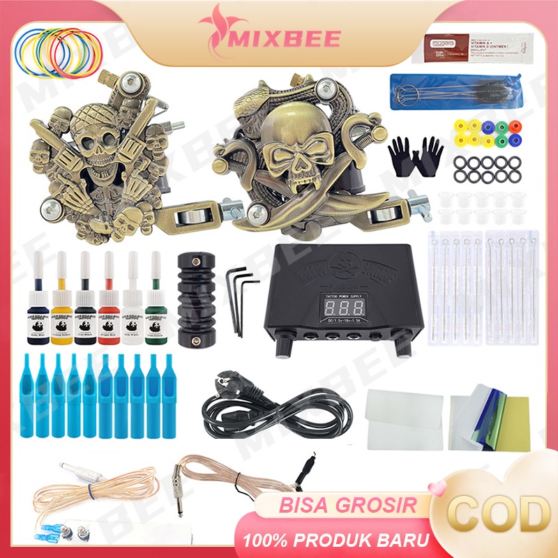 Perlengkapan tato pemula Hot Penjual Mesin Set Tato G Un Power Tinta Jarum Set Lengkap Perlengkapan 