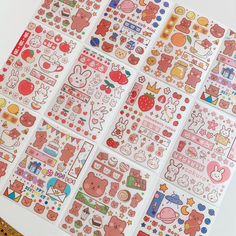 

1A. Bear’s Jelly Drops - stiker transparan dekorasi planner journal - korea lucu [thehanscorner]