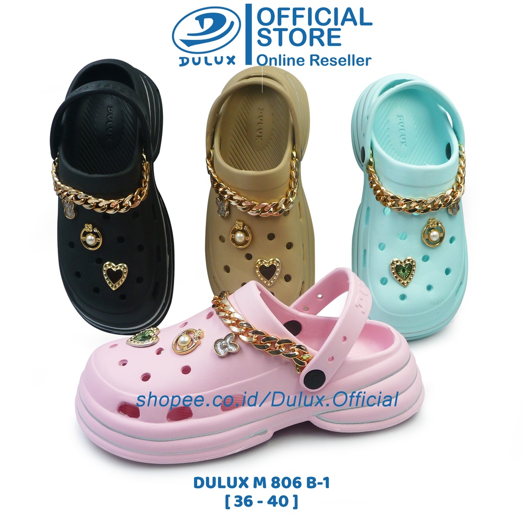 DULUX OFFICIAL - SANDAL BAIM FUJI DEWASA RANTAI EMAS DAN MUTIARA UKURAN 36-40 / Sandal Perempuan Kek
