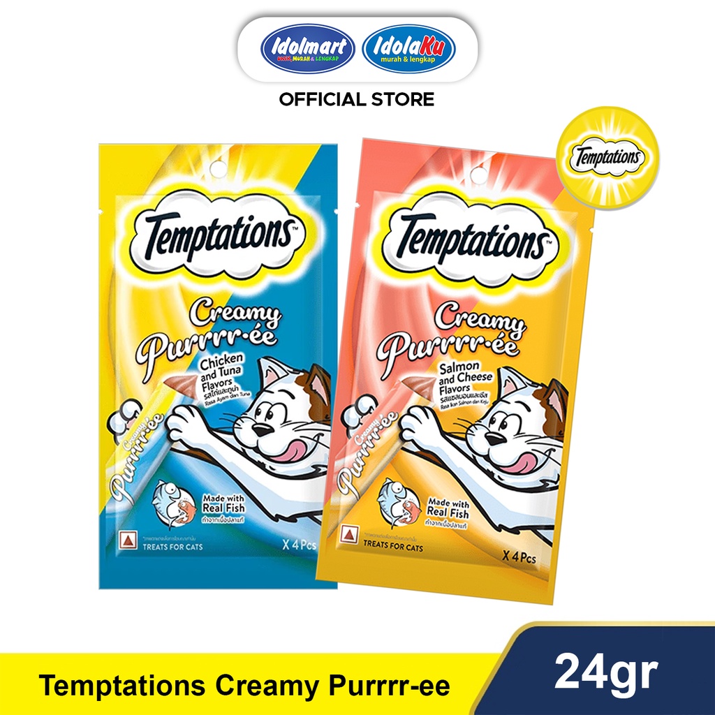 IDOLAKU Temptations Creamy Purrrr-Ee 24G Snack Kucing