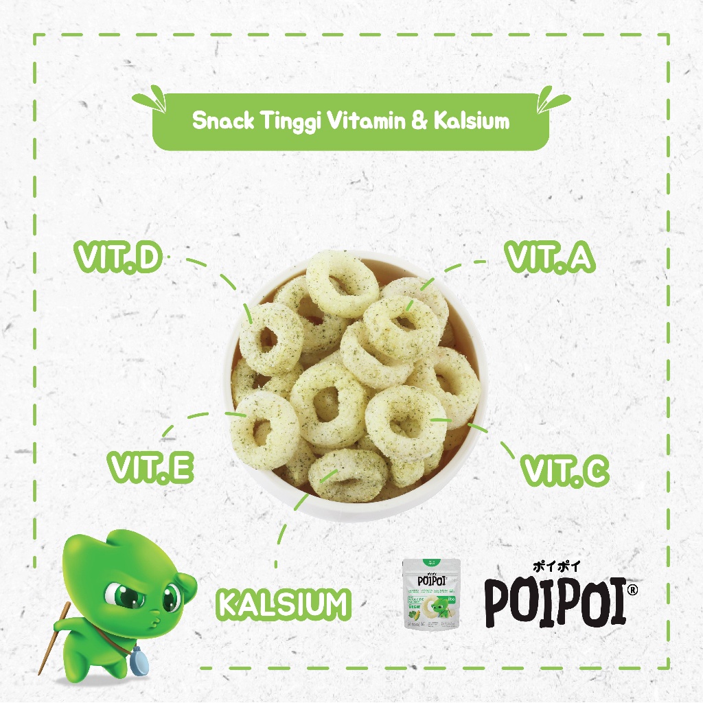 Paket 4 POIPOI Snack BERVITAMIN - Vegie/Sayuran NO MSG 25g (1 tahun+)