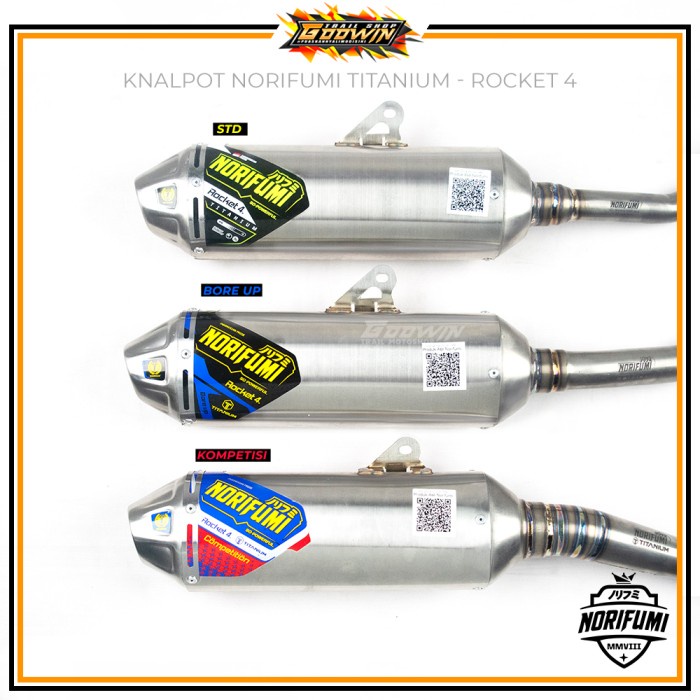 Mrynt nalpot Norifumi Rocket 4 TITANIUM STANDART BOER UP KOMPETISI CRF KLX - STANDART, CRF