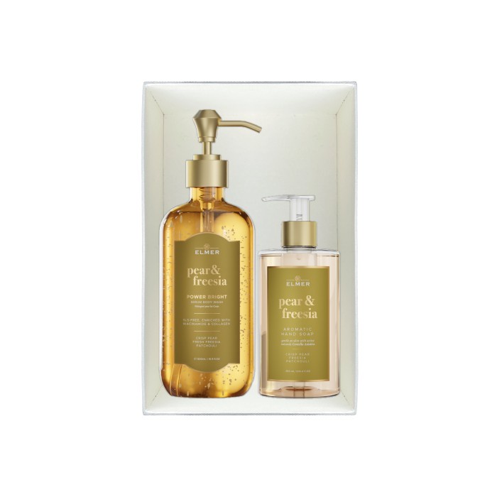 

New ARCHIE Set (1 Body Wash & 1 Hand Soap ELMER) Hampers Hadiah Kado - Pear&Freesia, Classic Grey