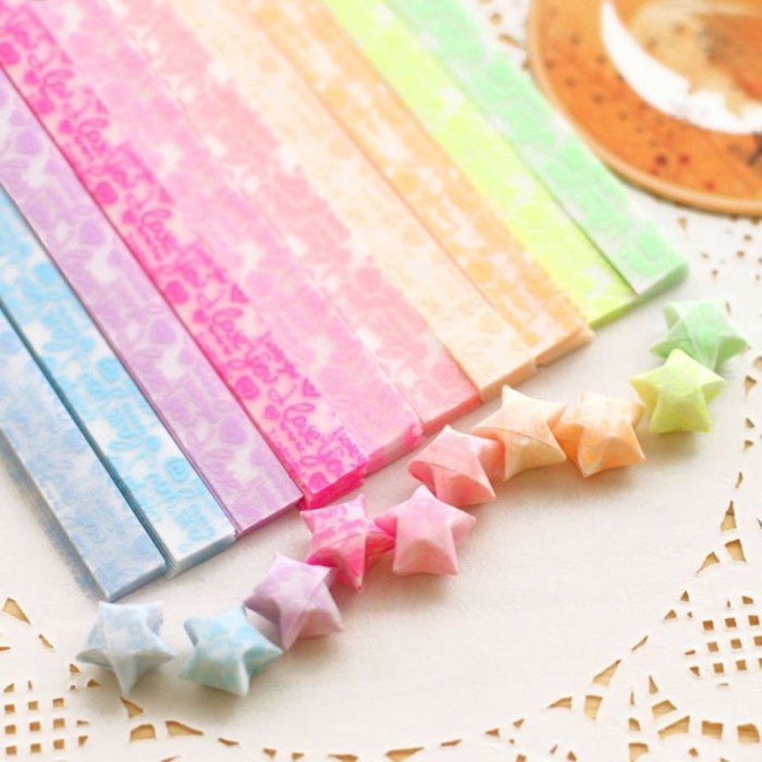 

Isi 420 Kertas Origami Bintang Origami Star Paper Quilling Paper - LOVE