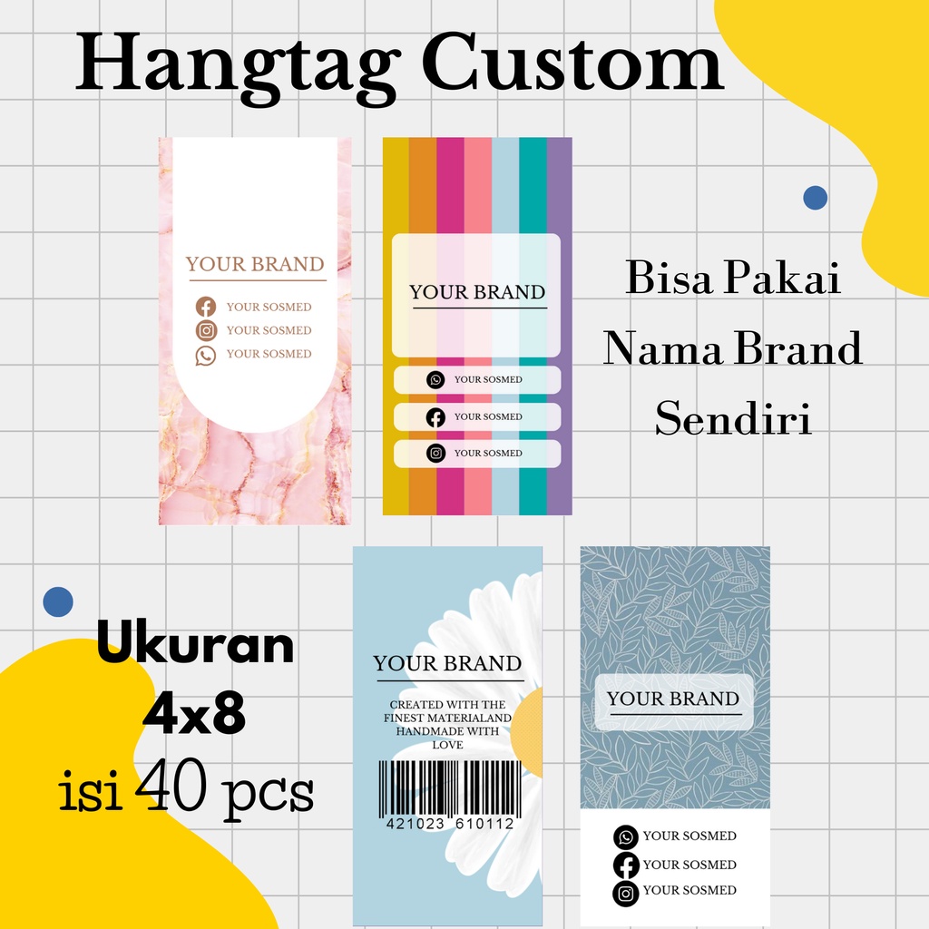 

100 pcs Han tag custom- hantag label baju-hantag