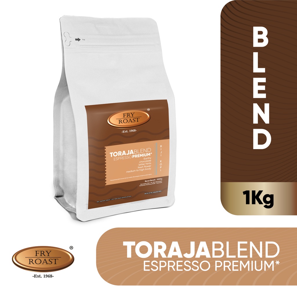 

KOPI TORAJA BLEND ESPRESSO PREMIUM 1 KG BIJI DAN BUBUK