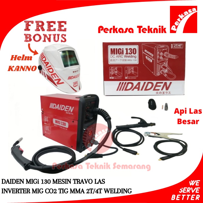 DAIDEN MIGi 130 MESIN TRAVO LAS INVERTER MIG CO2 TIG MMA 2T/4T WELDING
