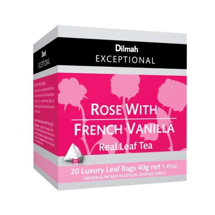 

Dilmah Exceptional leaf rose with french vanilla 20'S x 2gr 40gr impor