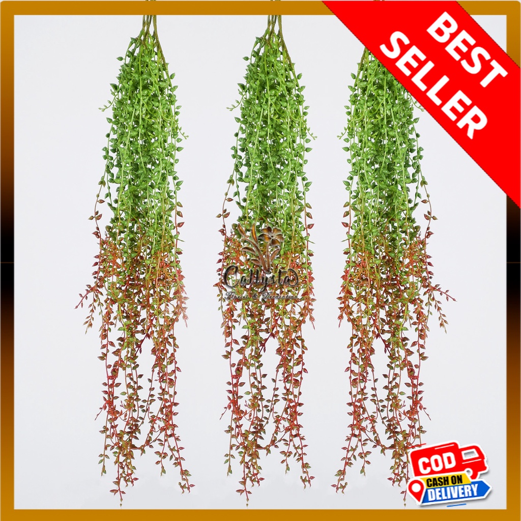 DAUN RAMBAT JUNTAI MELINJO ARTIFICIAL DAUN SUKULEN KUACI GANTUNG JUNTAI AIR MATA KEKASIH TEAR OF LOV