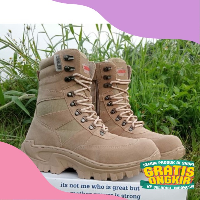 sepatu  pdl tactical 511 cream pol pp kerjalapangan  anti selif/ tinggi  hak jumbo