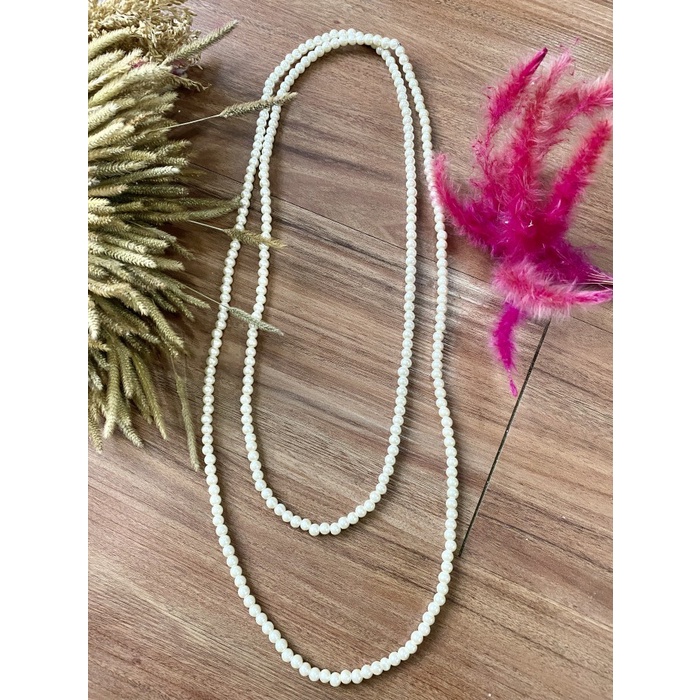 [ BEST SELLER ] - VS - kalung mutiara panjang 2 lilit - Putih