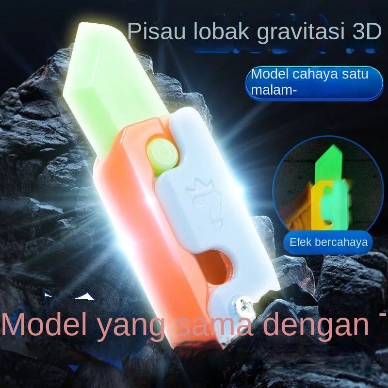 Pisau Lobak Bercahaya 3d Pisau Lobak Gravitasi Dekompresi Mainan Pisau Model Menyenangkan Hadiah Kecil Siswa