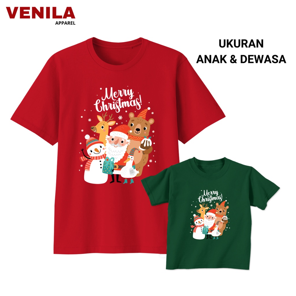 BAJU NATAL KELUARGA 2025 / KAOS NATAL ANAK FAMILY COUPLE HIJAU BOTOL MERAH JUMBO