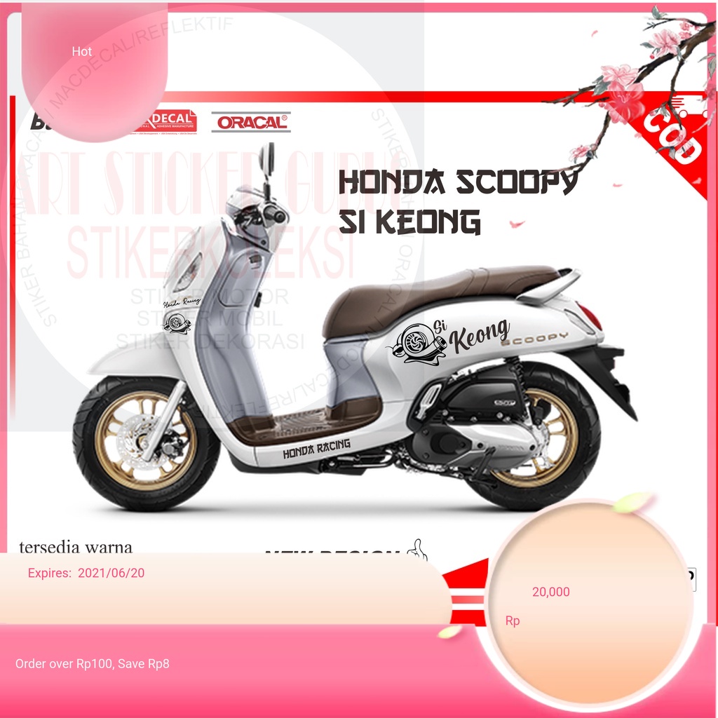 CUTTING SCOOPY SIPUT STIKER KEONG RACING STRIPING SCOOPY SIPUT STIKER SCOOPY SI KEONG RACING STYLE