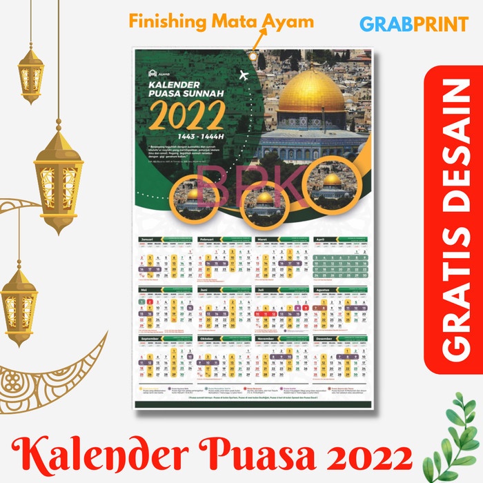 

TERMURAH Kalender Puasa Islami 2022 Hijriah Custom Kalender Dinding Shaum - 51-99 pcs