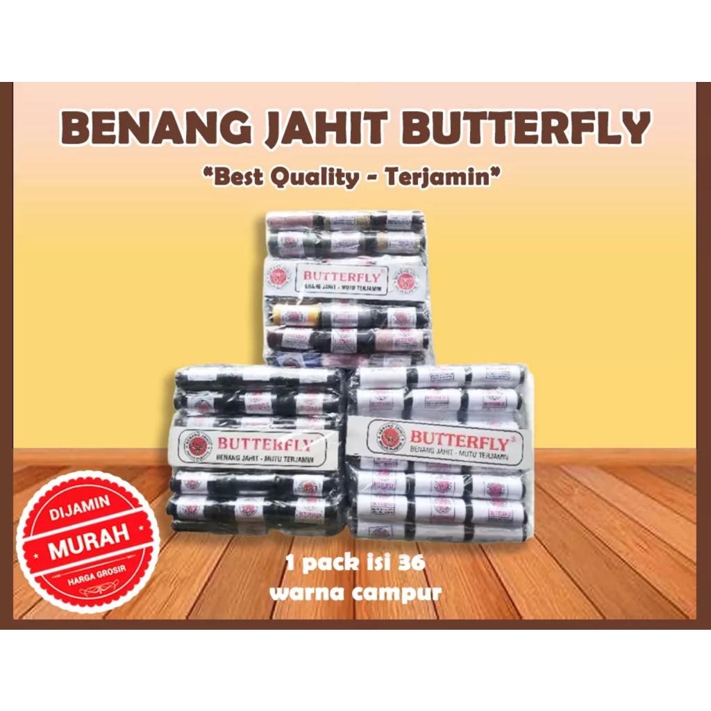 ( 1 RENCENG 36PCS ) BENANG JAHIT LEMBARAN ISI 36PCS / BENANG JAHIT WARNA WARNI / HITAM / PUTIH