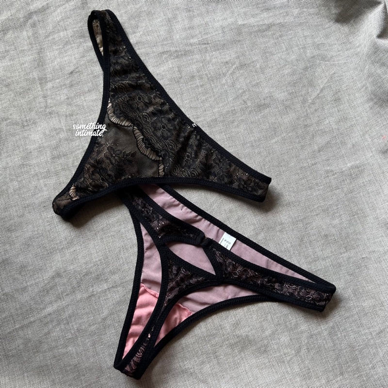 Wacoal Luludi Lace Brazillian Gstring Thong Lingerie / Midi Waist Panty Floral Sexy G-string CD Hot 