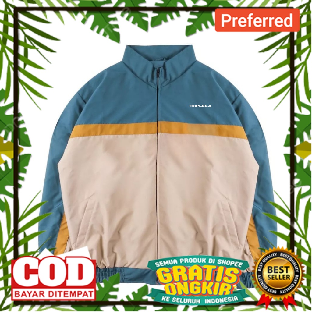 JAKET PARASUT KEREN DESAIN MBOIS //TAFY - VARSITY JACKET VINTAGE SOFT PARASUT WATERPROOF MANTEL PRIA