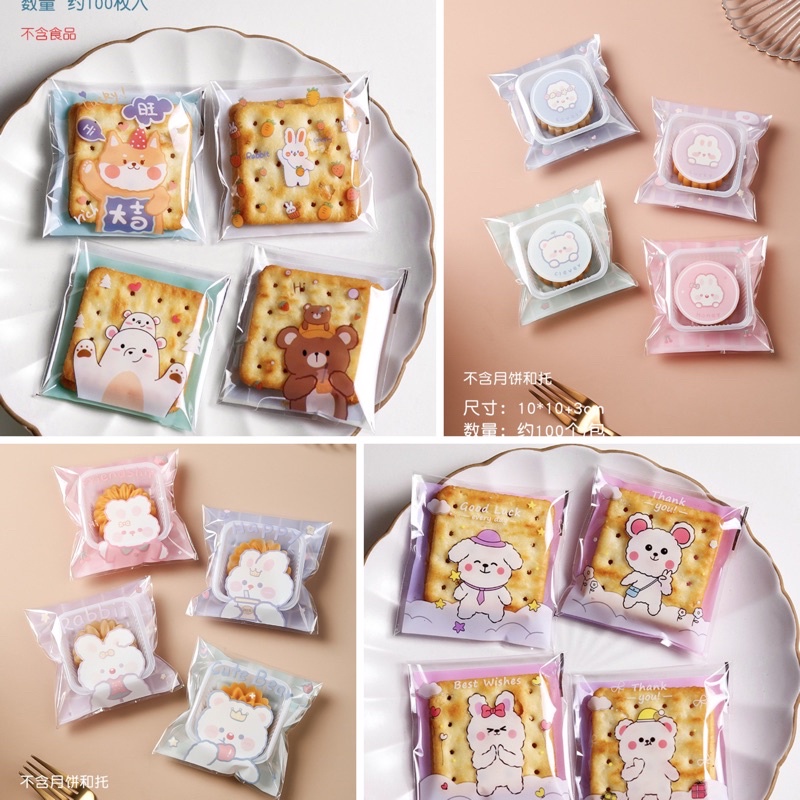 

(Yunita) Plastik Packing cookies lucu 10 x 10 cm kemasan kue lucu unik goddie bag plastik cookies