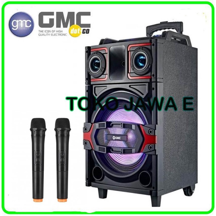 SPEAKER PORTABLE BLUETOOTH GMC 899G 12 inch - FREE MIC WERLES 2 Pcs