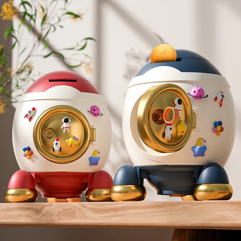 Celengan Tabungan Rocket Dengan Kunci Tempat Penyimpanan Koin dan Uang Kertas - MB005