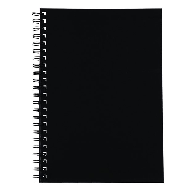 

Notebook Hitam / Black Edition Lined Grid Dot Ukuran A5 Ring Spiral Jurnal Catatan Buku Spiral