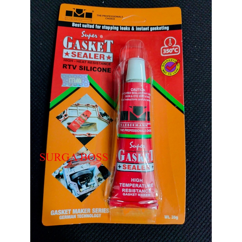

LEM SUPER GASKET SEALER RED MERAH merk KLEBERMAN KLEBERMANN 35 gr / 35gr